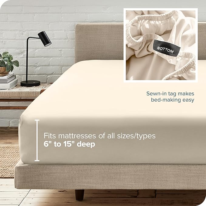 Bare Home Fitted Bottom Sheet California King Size - Image 6