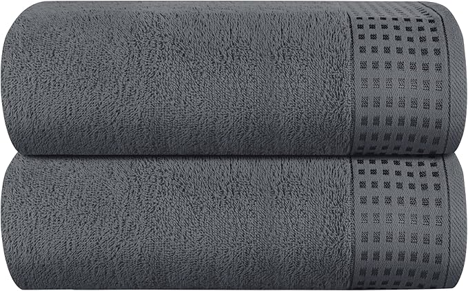 GLAMBURG 100% Cotton Oversized 2 Pack Bath Sheets 35x70, Ultra Soft Highly by GLAMBURG