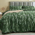 MUXHOMO Duvet Cover Full Size, Reversible Floral Dark Green Duvet Cover Set by MUXHOMO