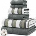 Modern Threads Pax 6-Piece Reversible Yarn Dyed Jacquard Towel Set by ModernThreads