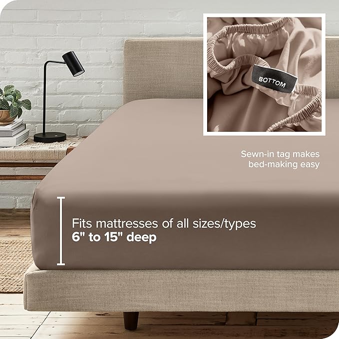 Bare Home Fitted Bottom Sheet King Size - Image 6