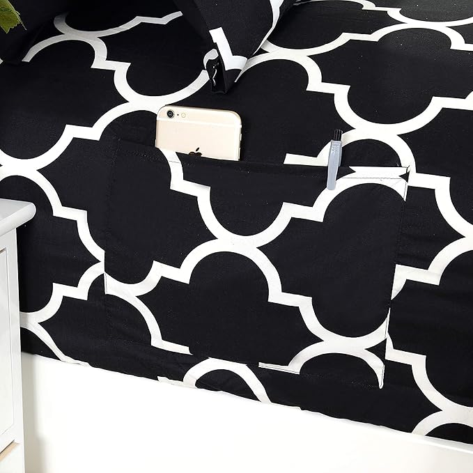 Elegant Comfort Luxury Soft Bed Sheets Quatrefoil Pattern - Image 3