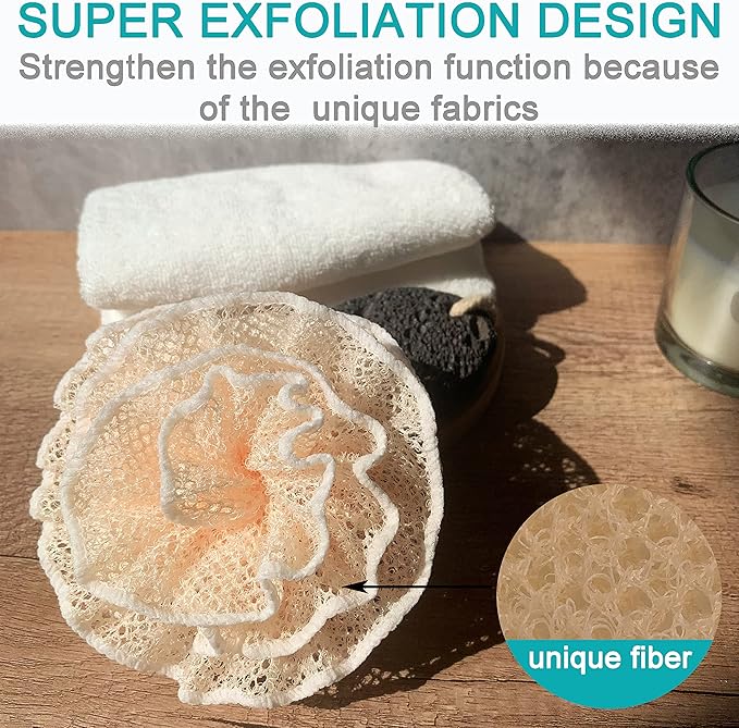 Super Exfoliating Home Spa Weave Loofah Shower Sponge Pouf Mesh Brush - Image 2