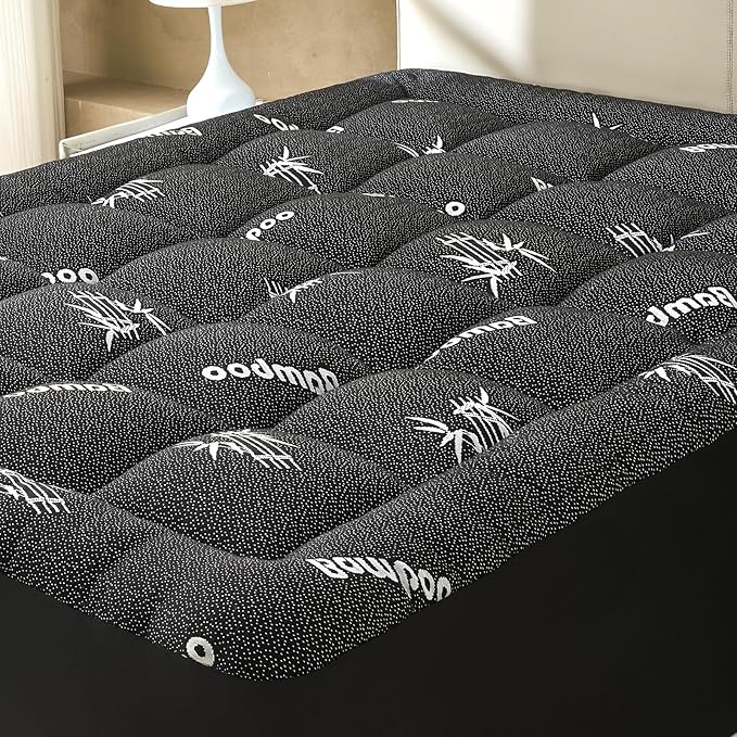 Twin XL Size Mattress Topper Viscose Derived from Bamboo, Soft Thick Pillow Top by SurChic