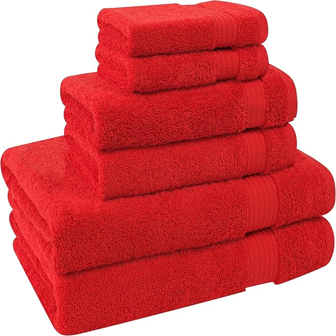 Cotton Paradise 6 Piece Towel Set, 100% Cotton Soft Absorbent Turkish Towels - Image 5