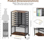 EasyPAG Rolling File Cart with 14 Slot Mail Organizer, Under Desk Storage with Hanging File Rack for Letter/Legal Folders, Mobile Filing Cabinet Printer Stand for Office Home Classroom, Black