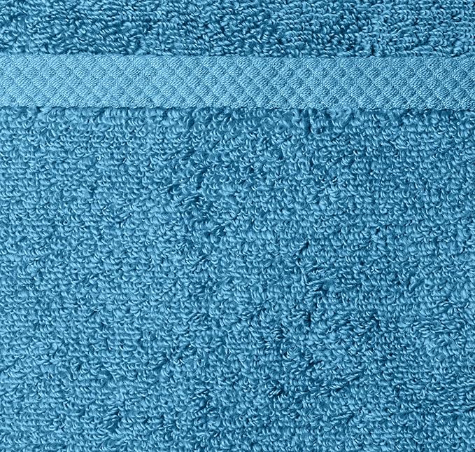 Amazon Basics 8-Pack Lightweight Quick-Dry Hand Towels, 100% Cotton, Lake Blue - Image 3