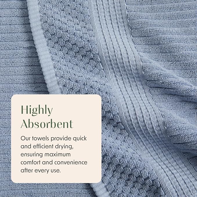Springtree Home 100% Cotton Bath Towel Set | 6 Piece Set | Absorbent & - Image 9