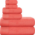 GLAMBURG 100% Cotton Ultra Soft 6 Pack Towel Set, Contains 2 Bath Towels 28x55 by GLAMBURG