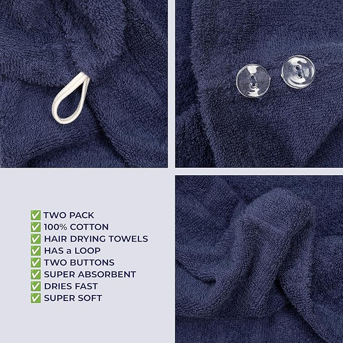 American Soft Linen 100% Cotton Hair Towels - Image 5