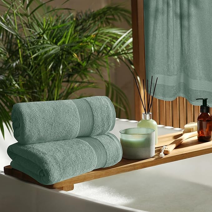 Belizzi Home 4 Pack Bath Towel Set 27x54, 100% Ring Spun Cotton, Ultra Soft - Image 4