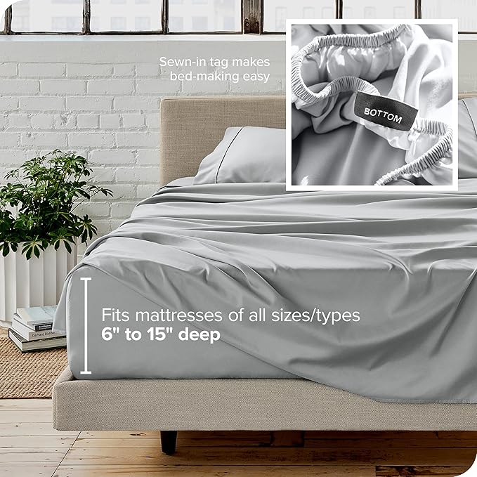 Bare Home Split Head Flex King Sheet Set - Image 6