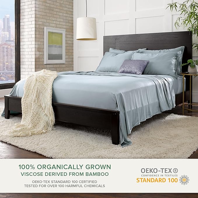 Pure Bamboo Full Sheets, Genuine 100% Organic Viscose Derived from Bamboo Bed - Image 2