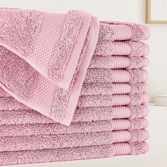 BIOWEAVES 100% Organic Cotton 700 GSM Plush Premium Washcloths 13" x 13" GOTS by BIOWEAVES