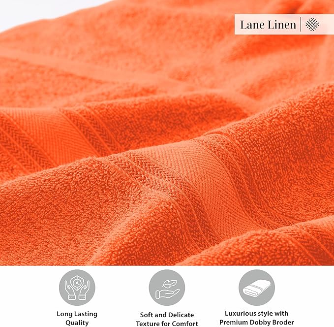 Lane Linen 100% Cotton 4 Pack Bath Towels - Image 8