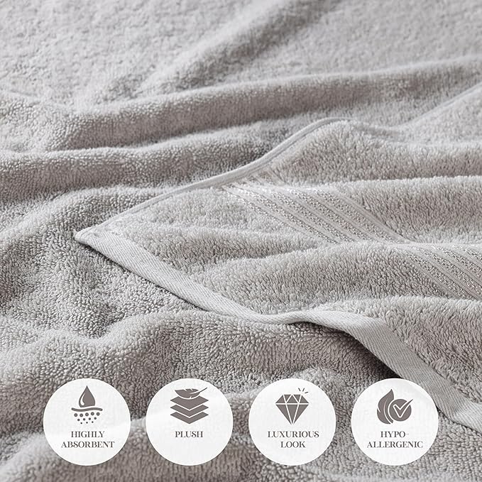 Superior Egyptian Cotton 9-Piece Towel Set, Guest Bath Decor Essentials - Image 8