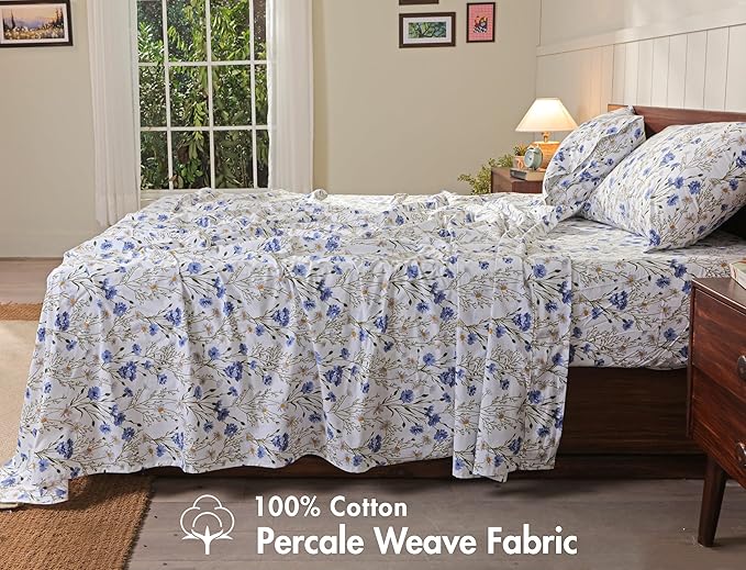 RUVANTI 100% Cotton Sheets – Split King Size Percale Bedding, Cooling & - Image 2