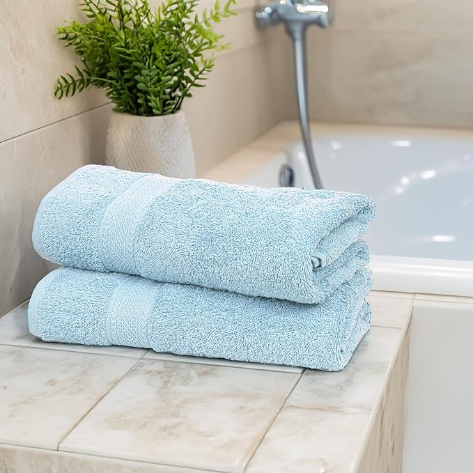 Commercial Bulk Pack of 12 Bath Towels – 100% Cotton Terry 24" x 48" – Ideal - Image 3