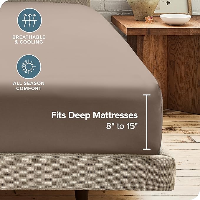 Bare Home 2-Pack Fitted Bottom Sheets Queen - Image 4