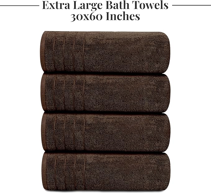 Tens Towels Pack of 4 Extra Large Bath Towels 30 x 60 Inches, 100% Cotton - Image 7