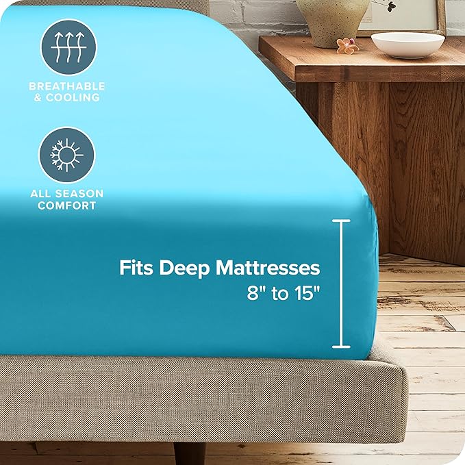 Bare Home 2-Pack Fitted Bottom Sheets Twin - Image 4