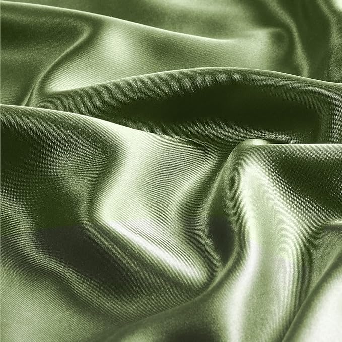 BEDELITE Satin Pillowcase with Zipper, Cedar Green Pillow Cases Queen Size Set - Image 3