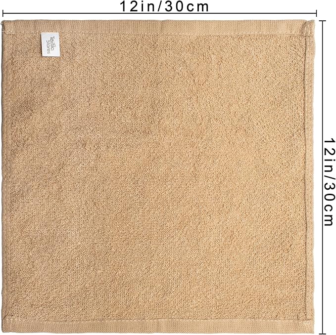 Basic Wash Cloths 12x12 Inches – Bulk Pack of 24 – Beige Color – Soft and - Image 2