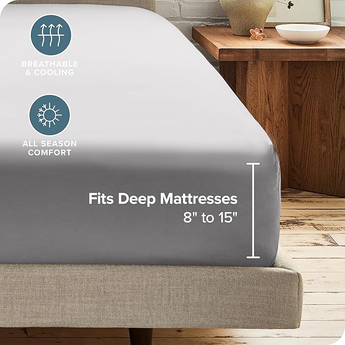 Bare Home 2-Pack Fitted Bottom Sheets Twin XL - Image 4