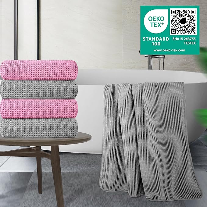 POLYTE 430 GSM Microfiber Oversize Quick Dry Lint Free Bath Towel, 60 x 30 in - Image 2