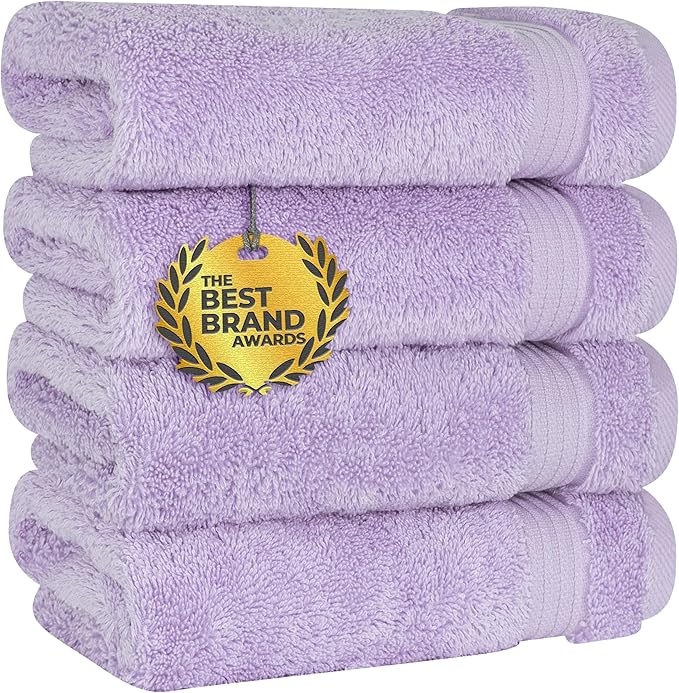 Cotton Paradise Hand Towels for Bathroom, 100% Cotton Turkish 4 Piece Hand by UNITEDHOMETEXTILE