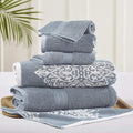 Modern Threads 6 Piece Reversible Yarn Dyed Jacquard Towel Set Artesia Damask by ModernThreads