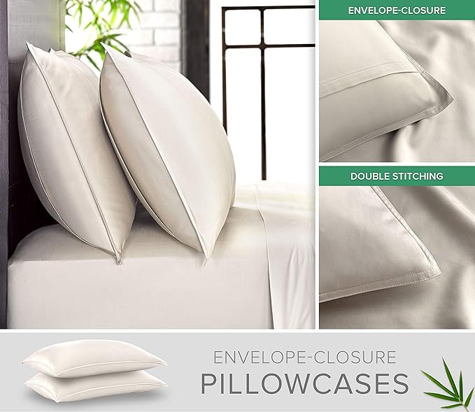 Pure Bamboo King Sheets, Genuine 100% Organic Viscose Derived from Bamboo Bed - Image 3