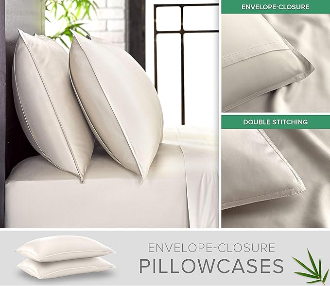 Pure Bamboo Twin XL Sheets, Genuine 100% Organic Viscose Derived from Bamboo - Image 3
