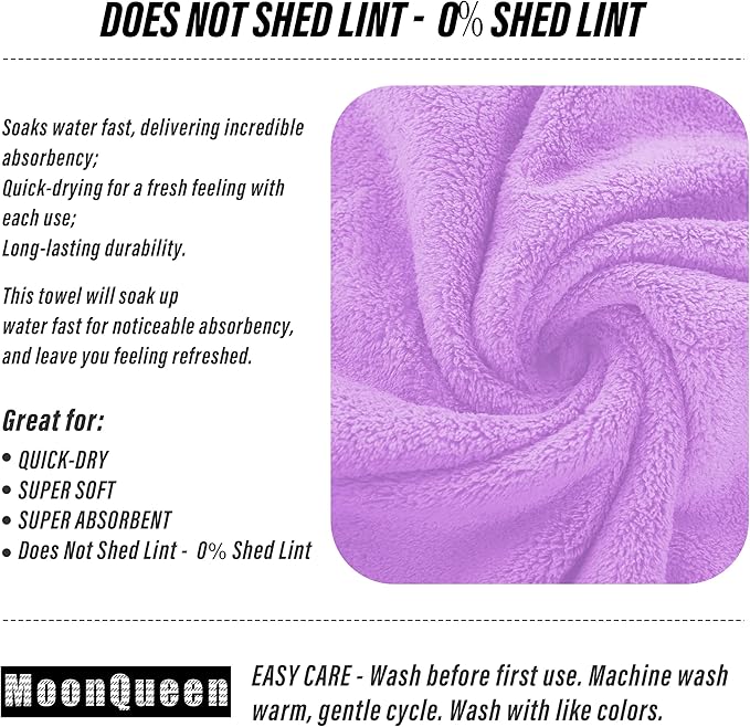 MOONQUEEN 6 Pack Premium Hand Towels - Image 4