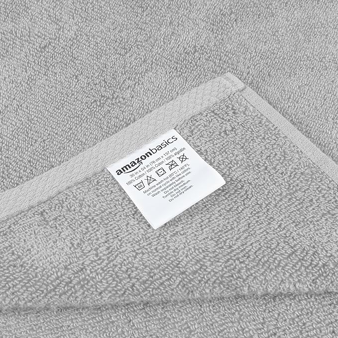 Amazon Basics 2 Piece Quick-Dry Oversize Bath Towel, 100% Cotton - Image 3