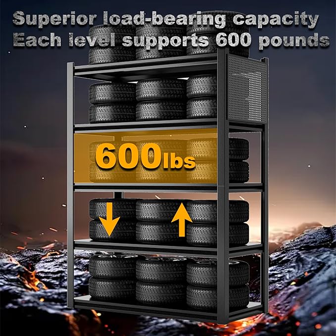 PLMFJQK 2 Sets Storage Shelves with Pegboard,59" W 24" D Heavy Duty Garage Shelving Units and Storage,Metal Shelving Adjustable Shelves,Garage Storage Rack,Industrial Utility Shelf Organization