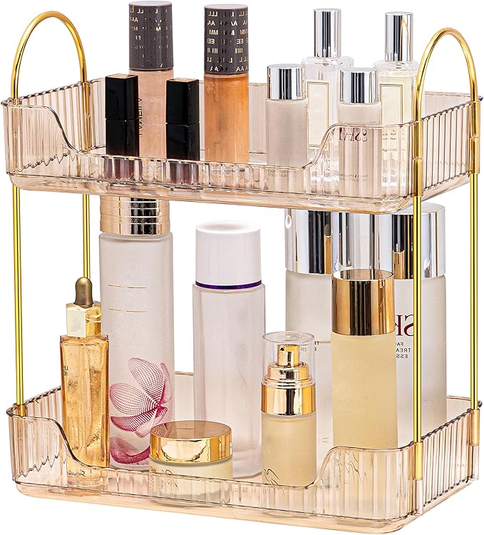 Akinbas 2 Tier Bathroom Organizer Countertop Makeup Perfume Tray Skincare by AKINBAS