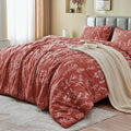 MUXHOMO Duvet Cover Full Size, Reversible Floral Terracotta Duvet Cover Set by MUXHOMO