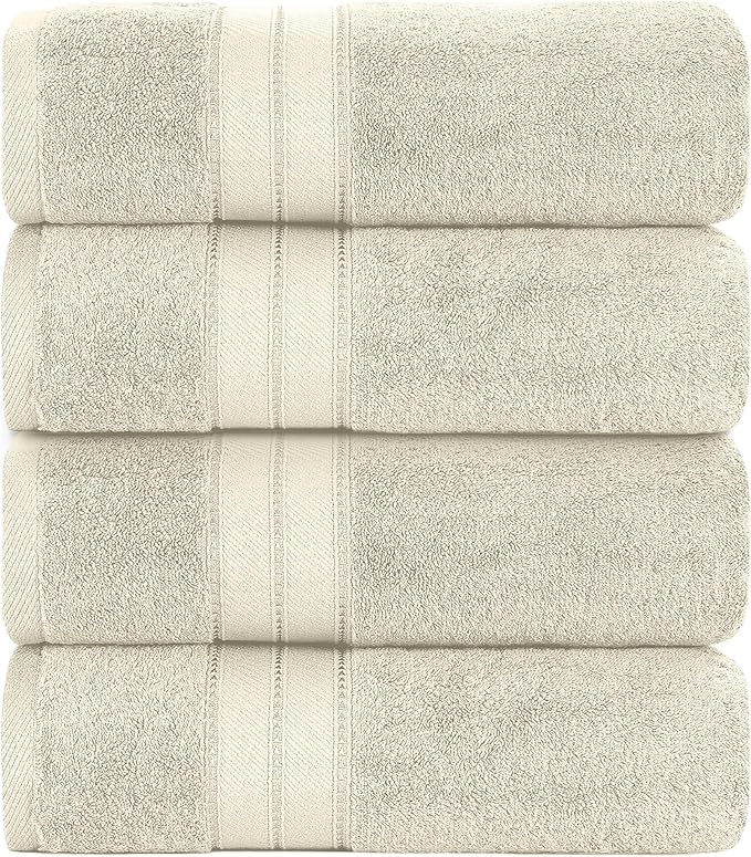 Modern Threads 4-Pack SpunLoft Bath Towel Sand 30x54 - Image 2