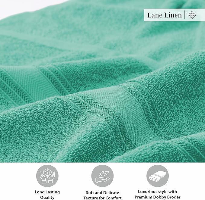 LANE LINEN 100% Cotton Bath Towels 4 Pack - Image 7