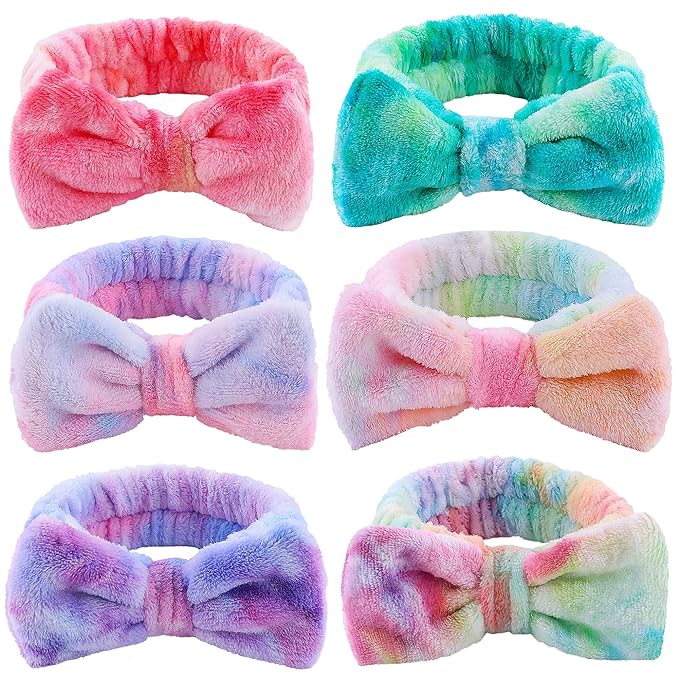 WSYUB Skincare Headband, Tie Dye Color, Soft Coral Fleece, by WSYUB