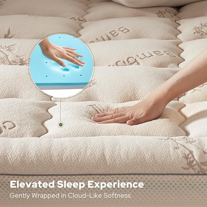 BEDLORE 4 Inch Memory Foam Mattress Topper Full, 2-in-1 Dual Layer Design - Image 4