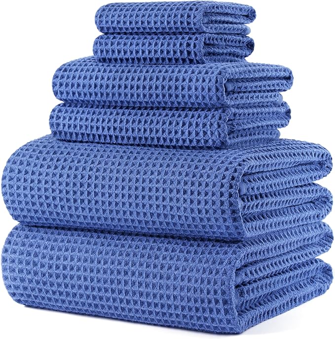 POLYTE 430 GSM Microfiber Quick Dry Lint Free Oversize Bath Towel Set, 6 Piece by Polyte