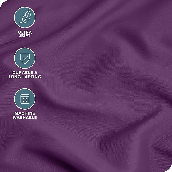 Bare Home Microfiber Plum King Pillowcases - Image 4