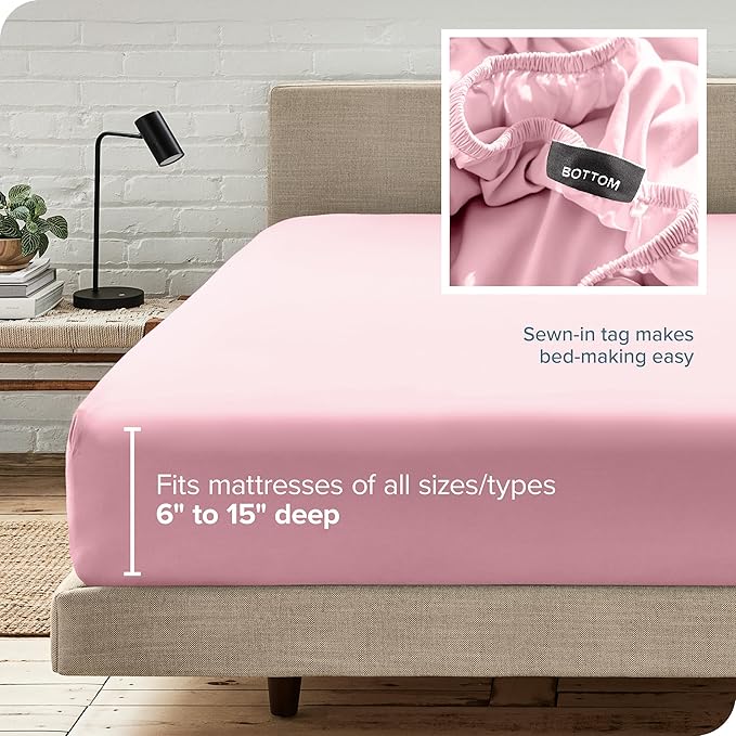 Bare Home Fitted Bottom Sheet Queen Size - Image 6