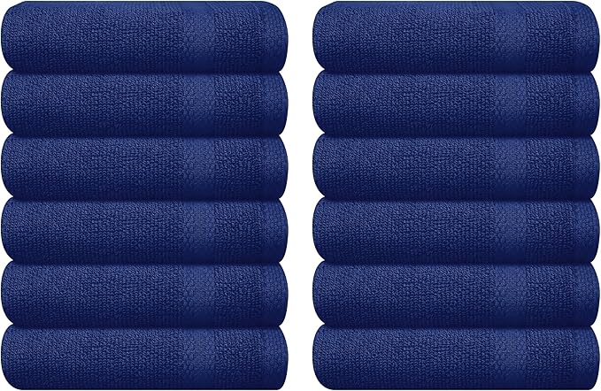 GLAMBURG Ultra Soft 12-Piece Washcloths Set 13x13-100% Ringspun Cotton by GLAMBURG