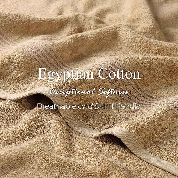 Superior Egyptian Cotton 8-Piece Towel Set, Guest Bath Decor Essentials - Image 7