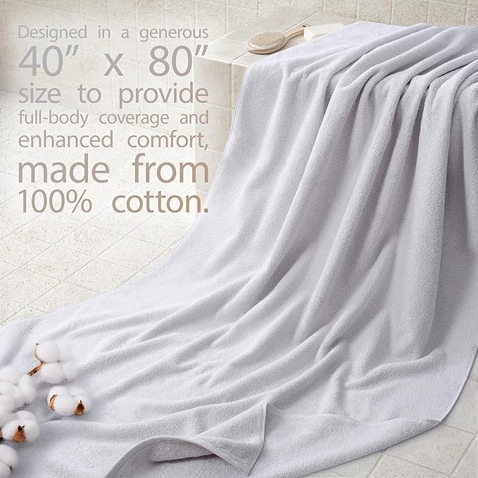 Cotton Paradise 100% Cotton 40x80 Oversized Bath Sheet, Extra Large Turkish - Image 2