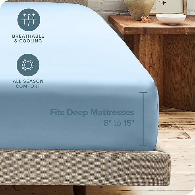 Bare Home 2-Pack Fitted Bottom Sheets Full - Image 4