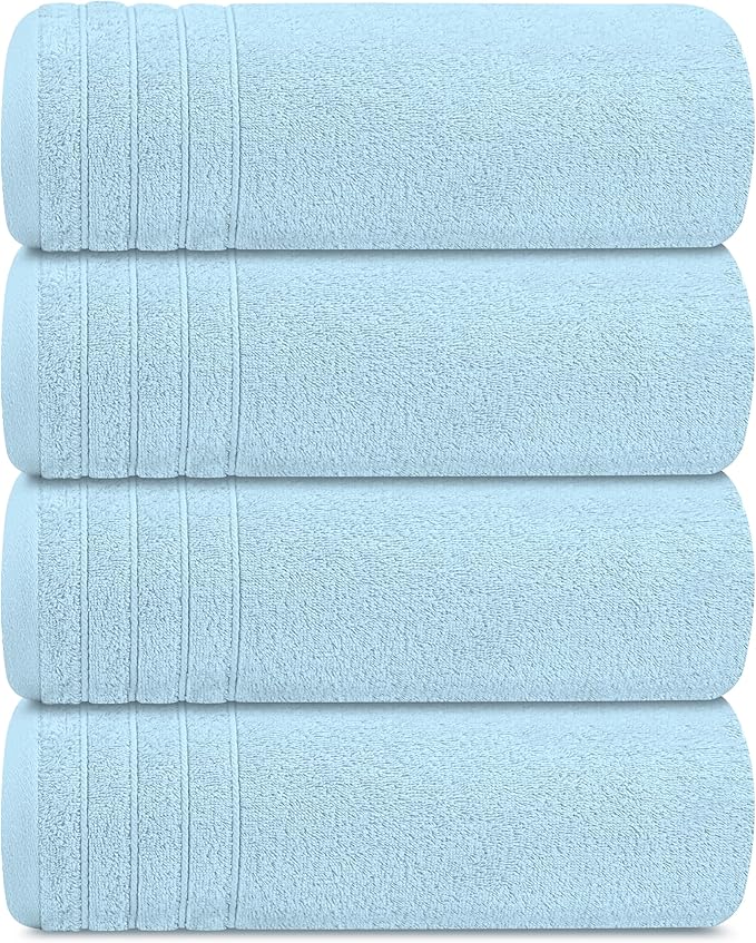 Tens Towels Pack of 4 Extra Large Bath Towels 30 x 60 Inches, 100% Cotton - Image 8